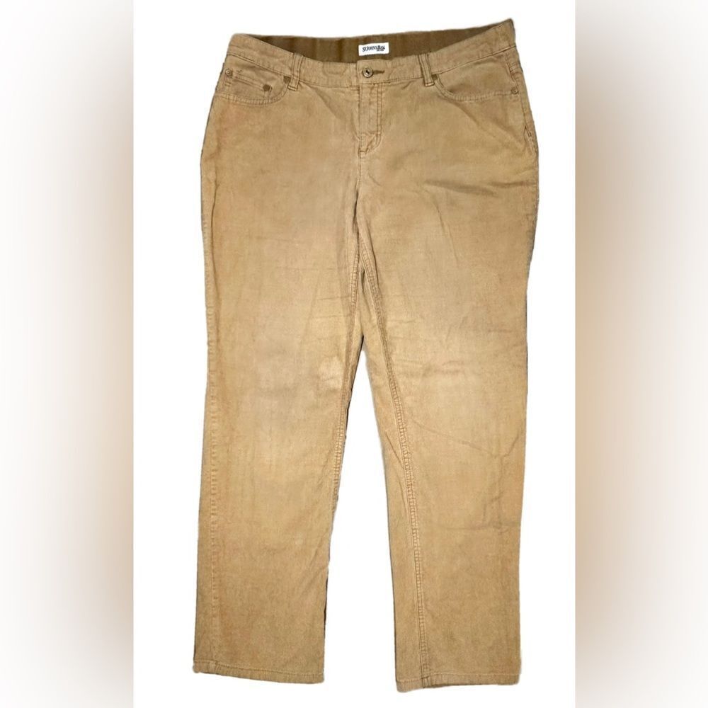 St Johns Bay Womens Corduroy Straight Mid Rise Jeans Size 12